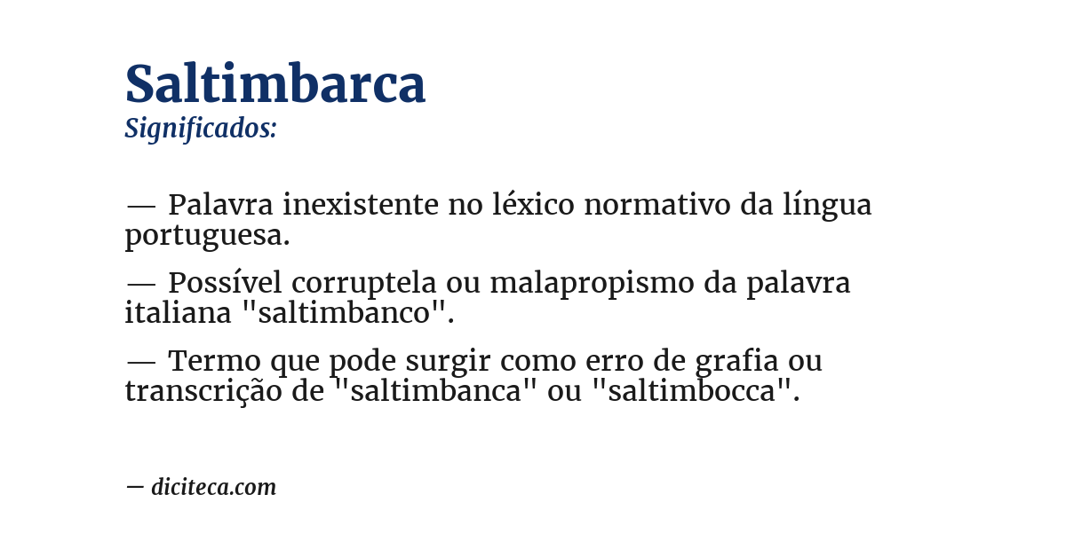 Significado de saltimbarca