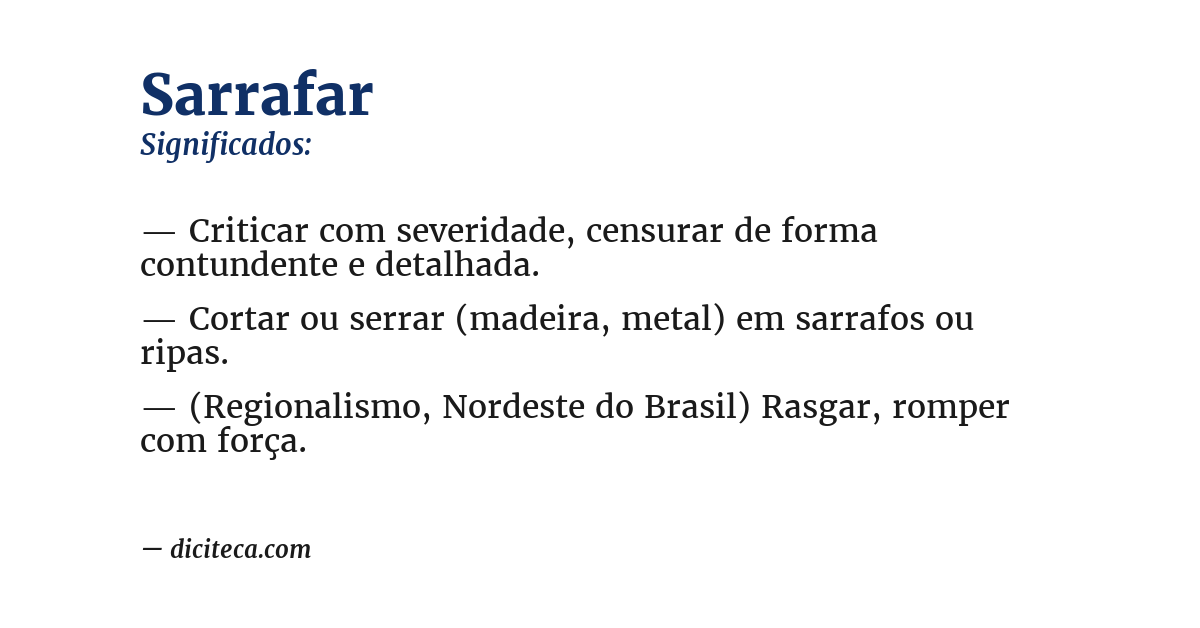 Significado de sarrafar