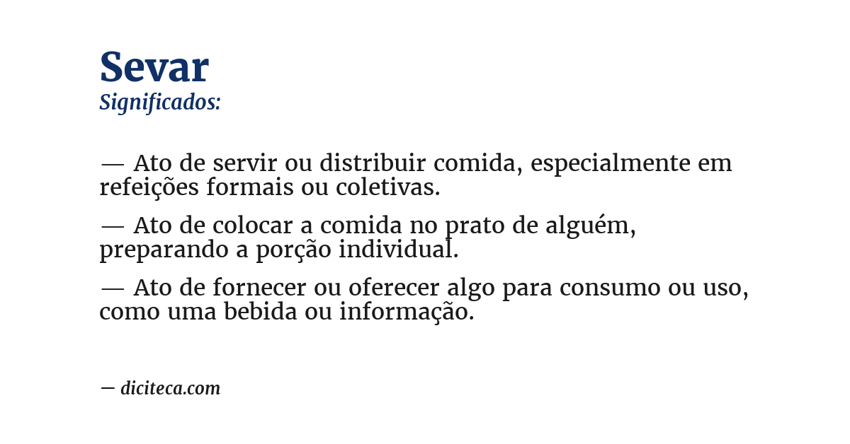 Significado de sevar