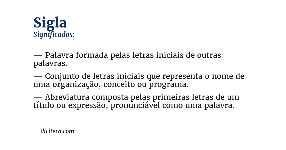 Significado de sigla