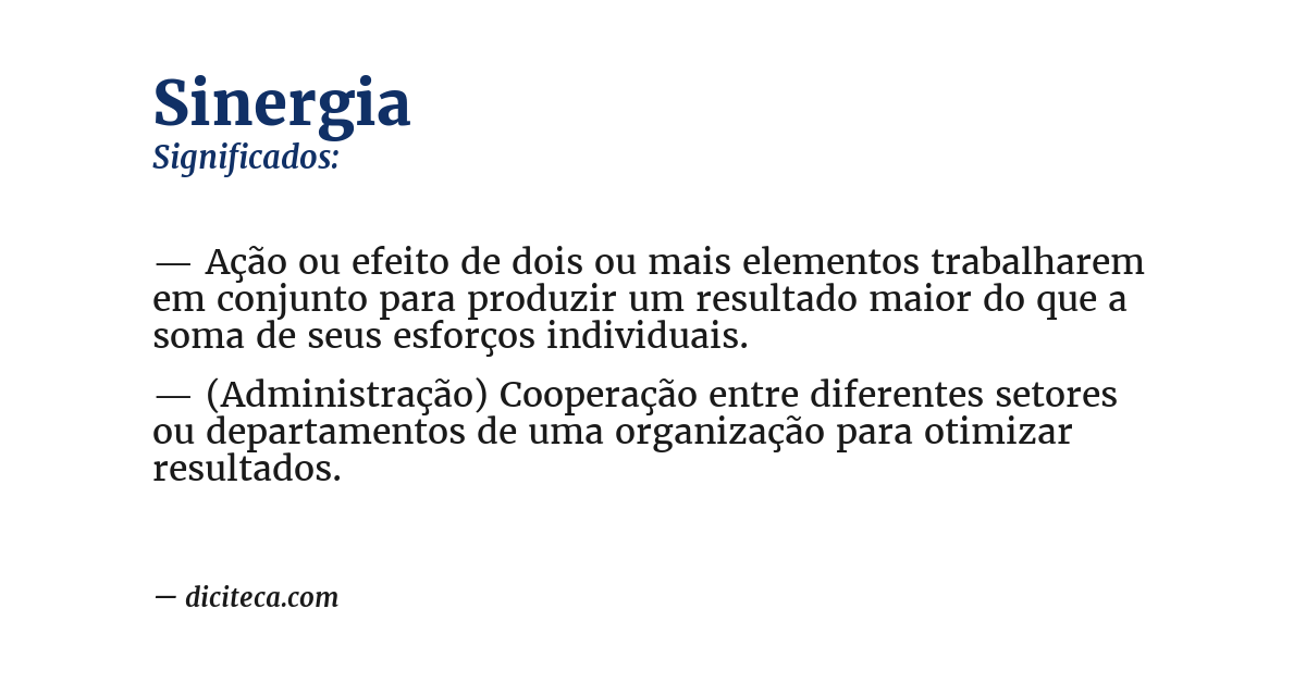 Significado de sinergia