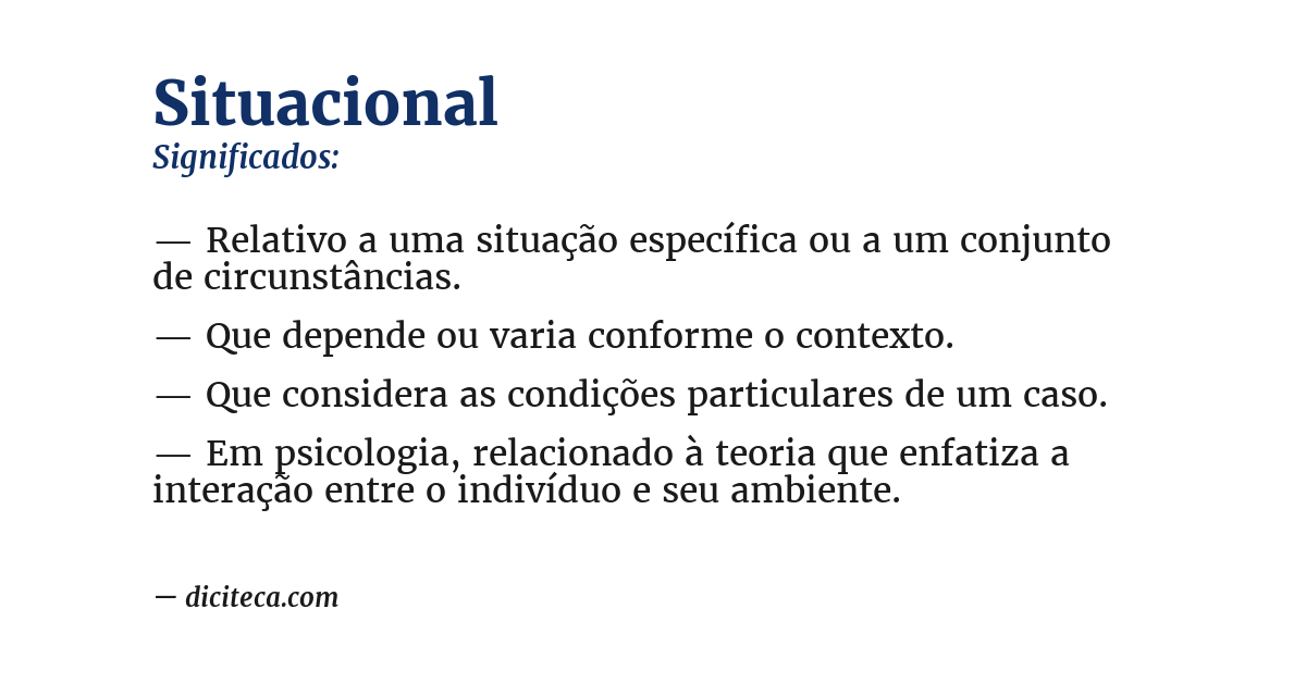 Significado de situacional