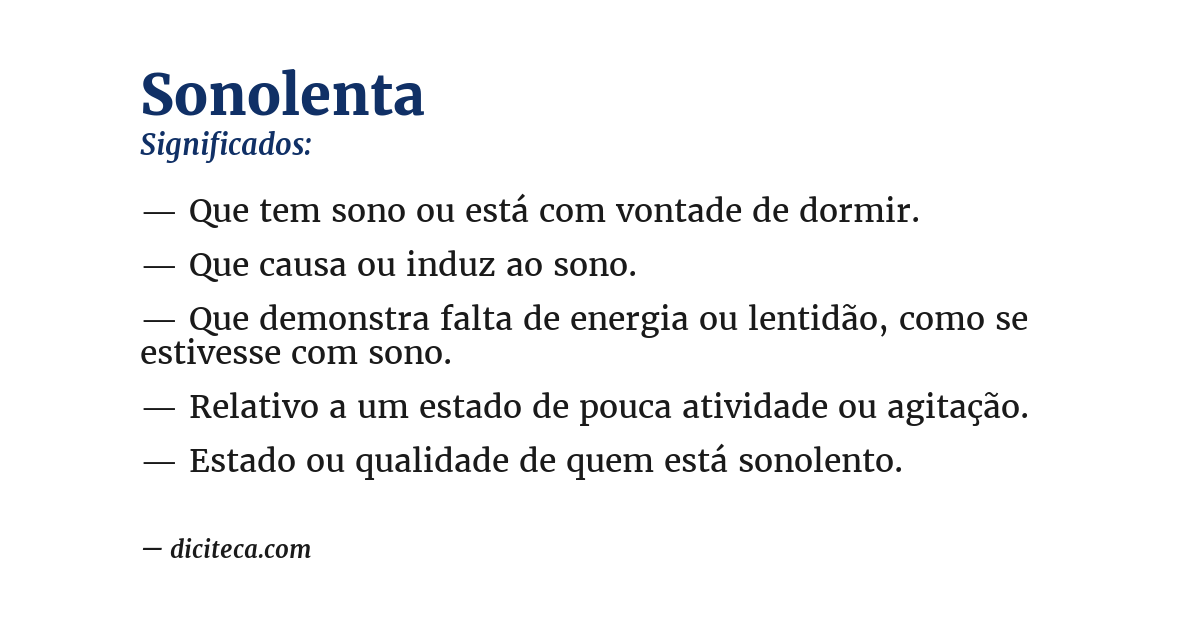 Significado de sonolenta