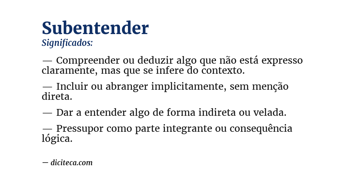 Significado de subentender