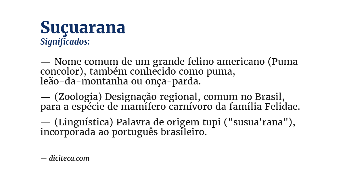 Significado de suçuarana