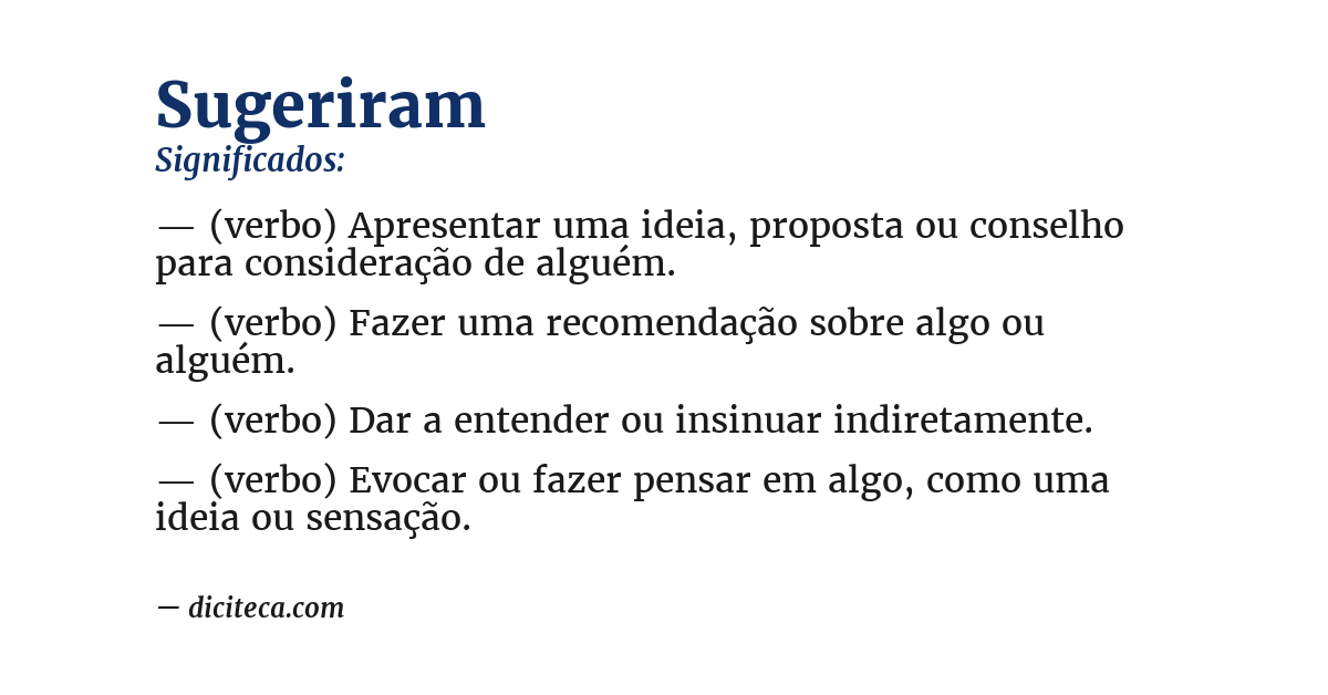 Significado de sugeriram