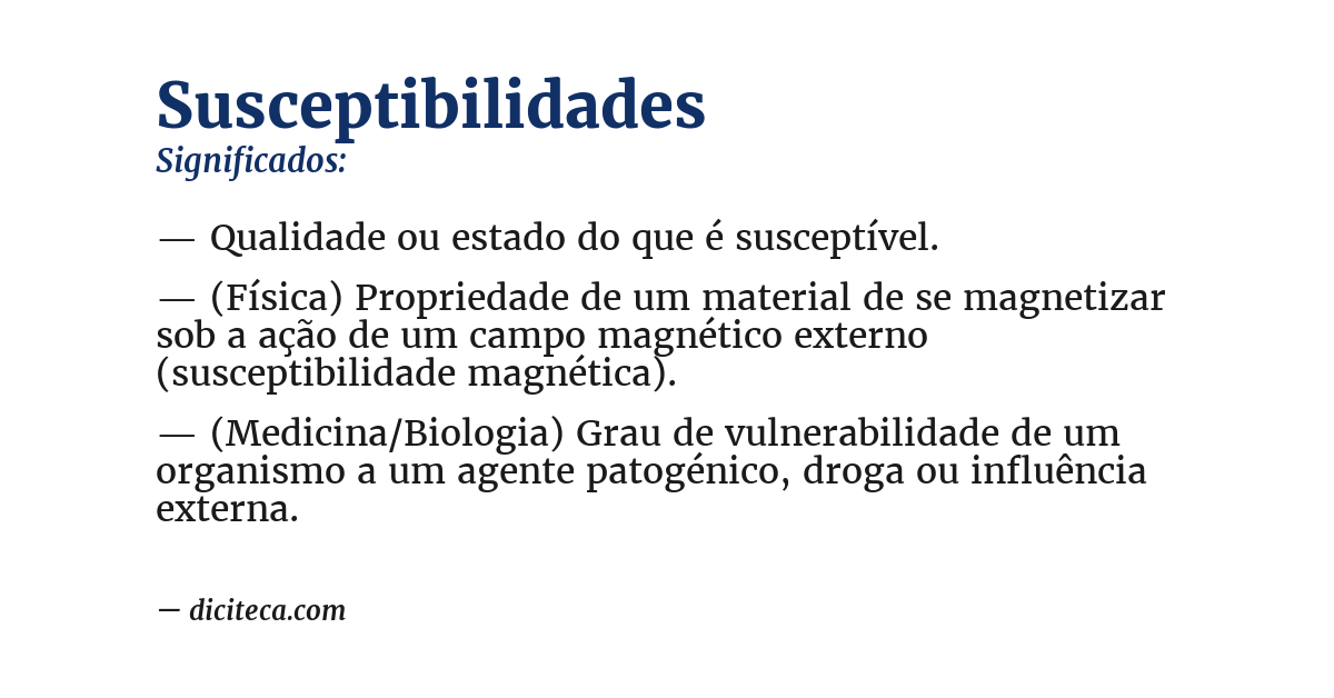 Significado de susceptibilidades