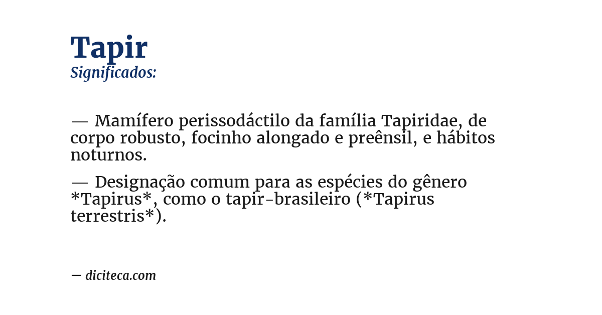 Significado de tapir