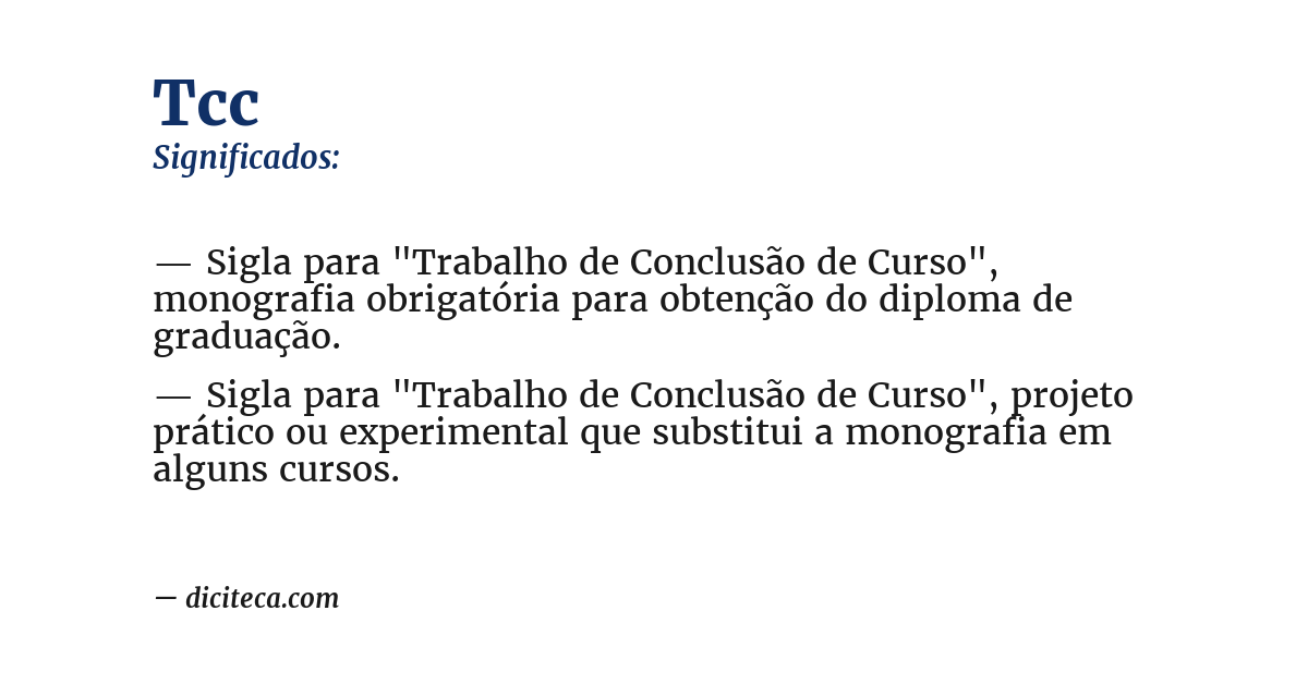 Significado de tcc