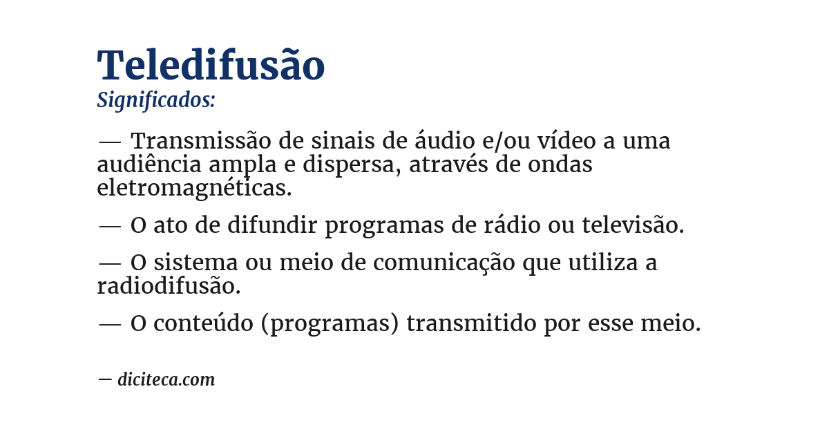 Significado de teledifusão