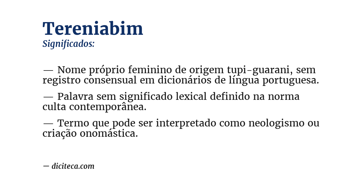 Significado de tereniabim