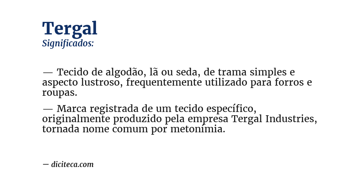 Significado de tergal