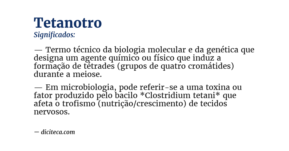 Significado de tetanotro