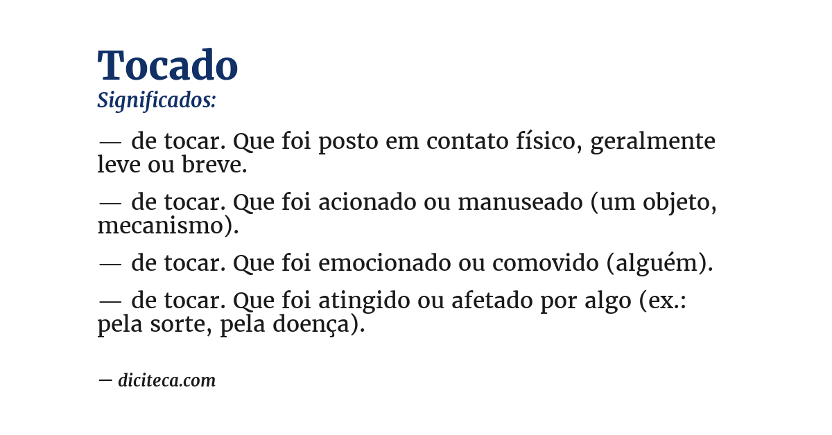 Significado de tocado