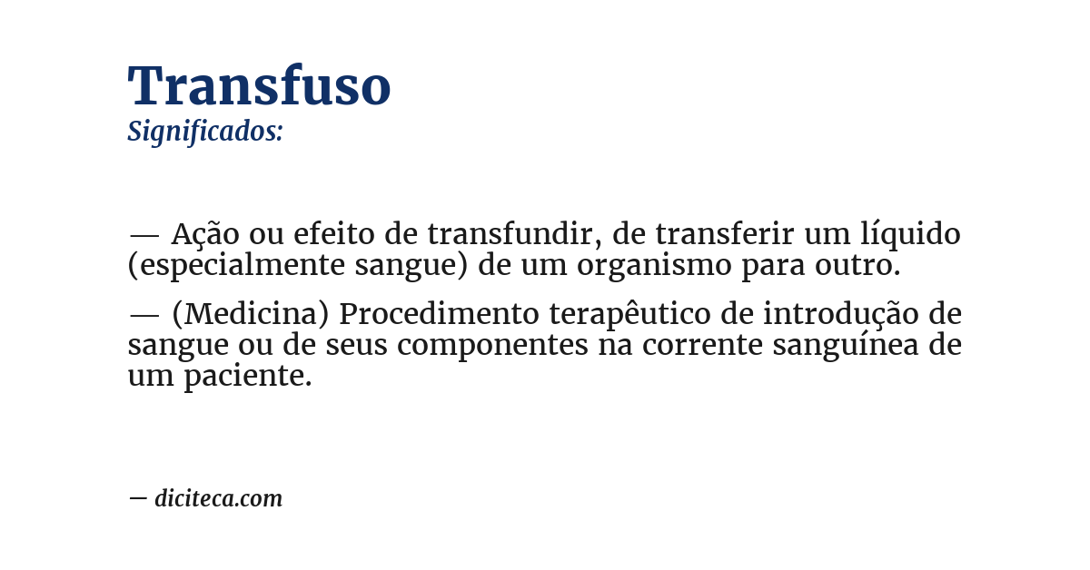 Significado de transfuso