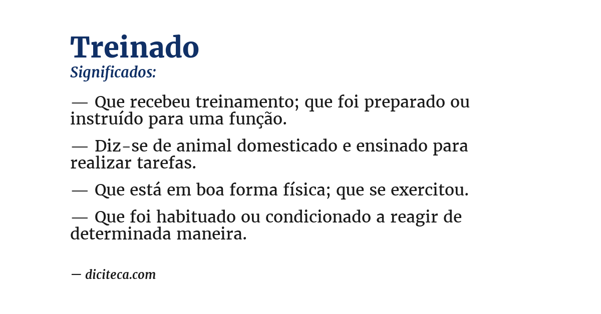 Significado de treinado