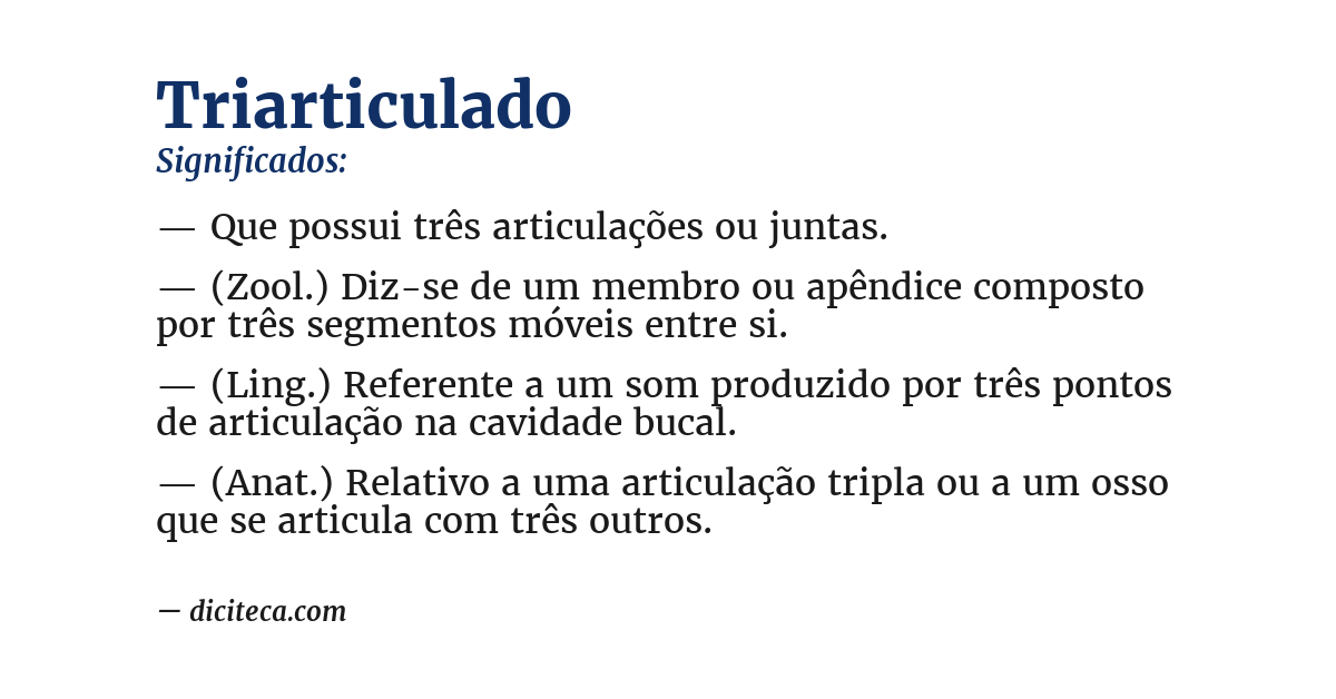 Significado de triarticulado