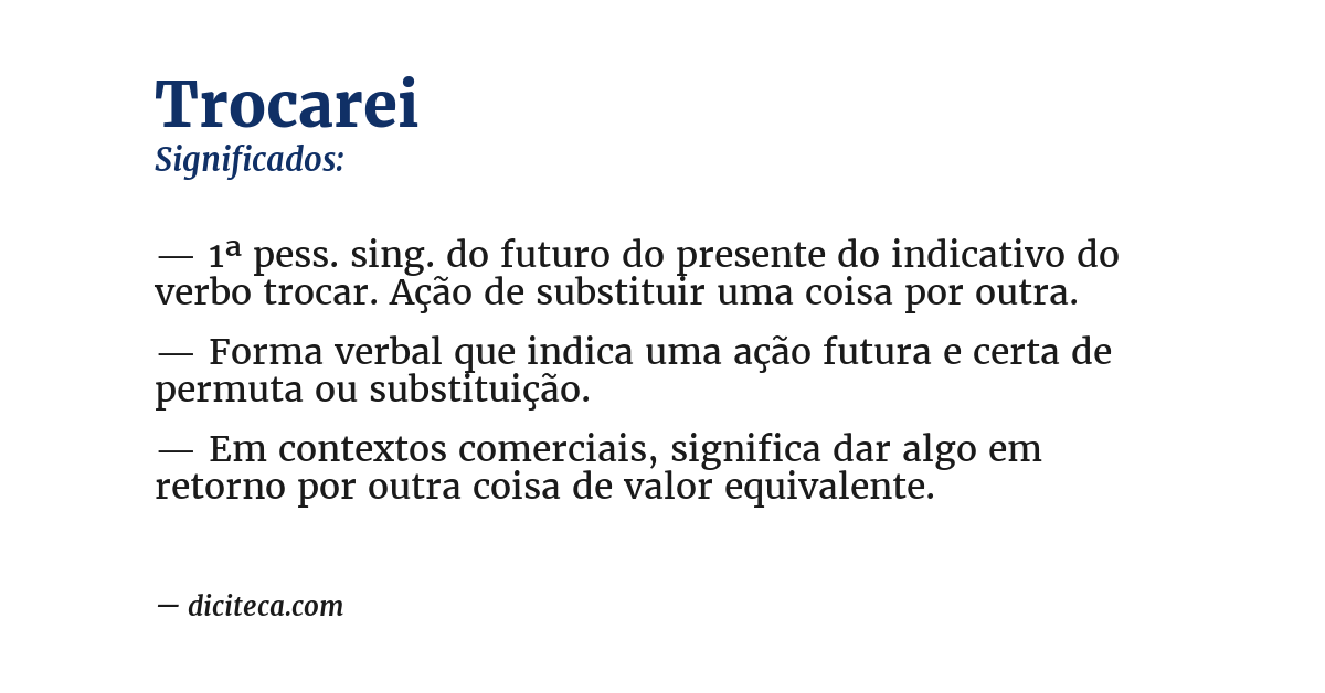 Significado de trocarei
