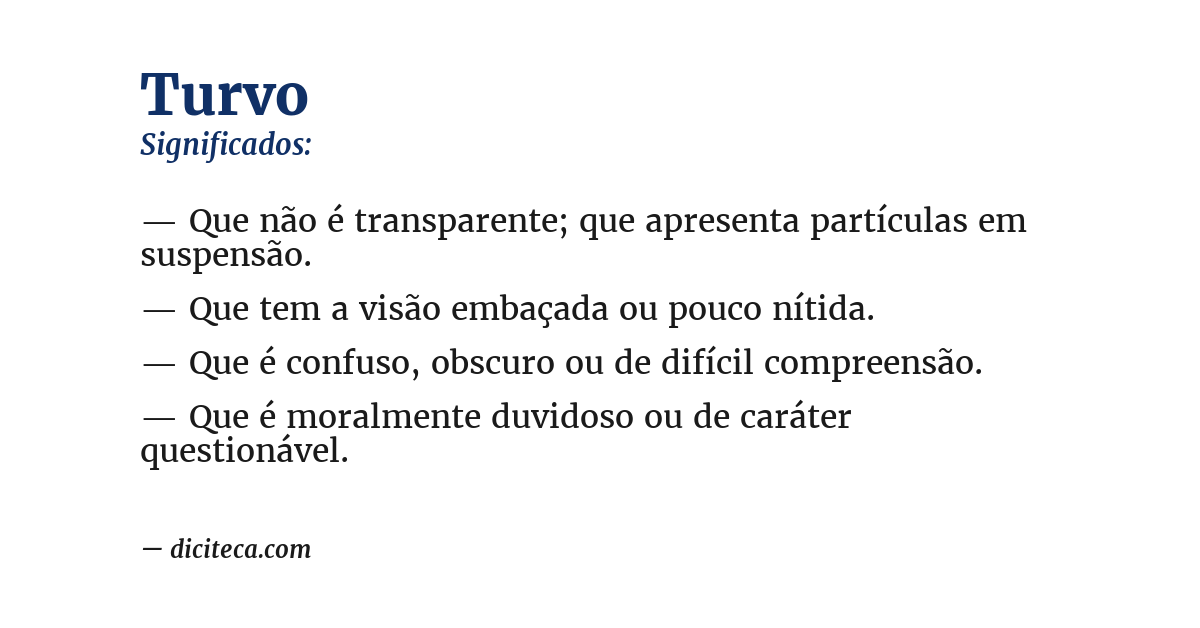 Significado de turvo