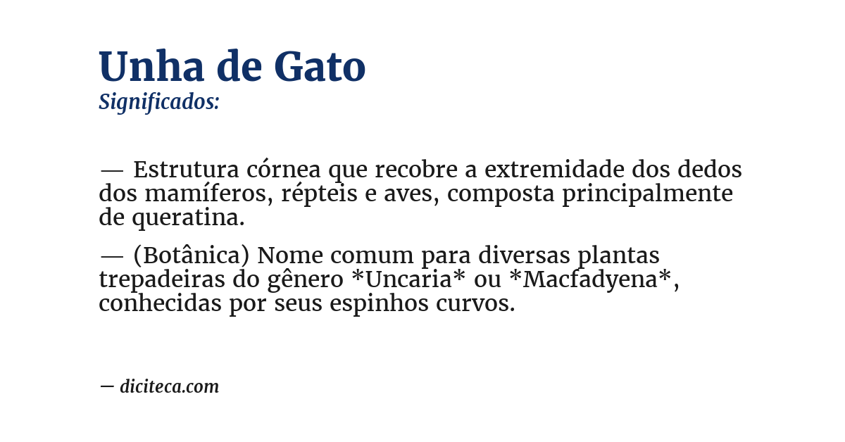Significado de unha de gato