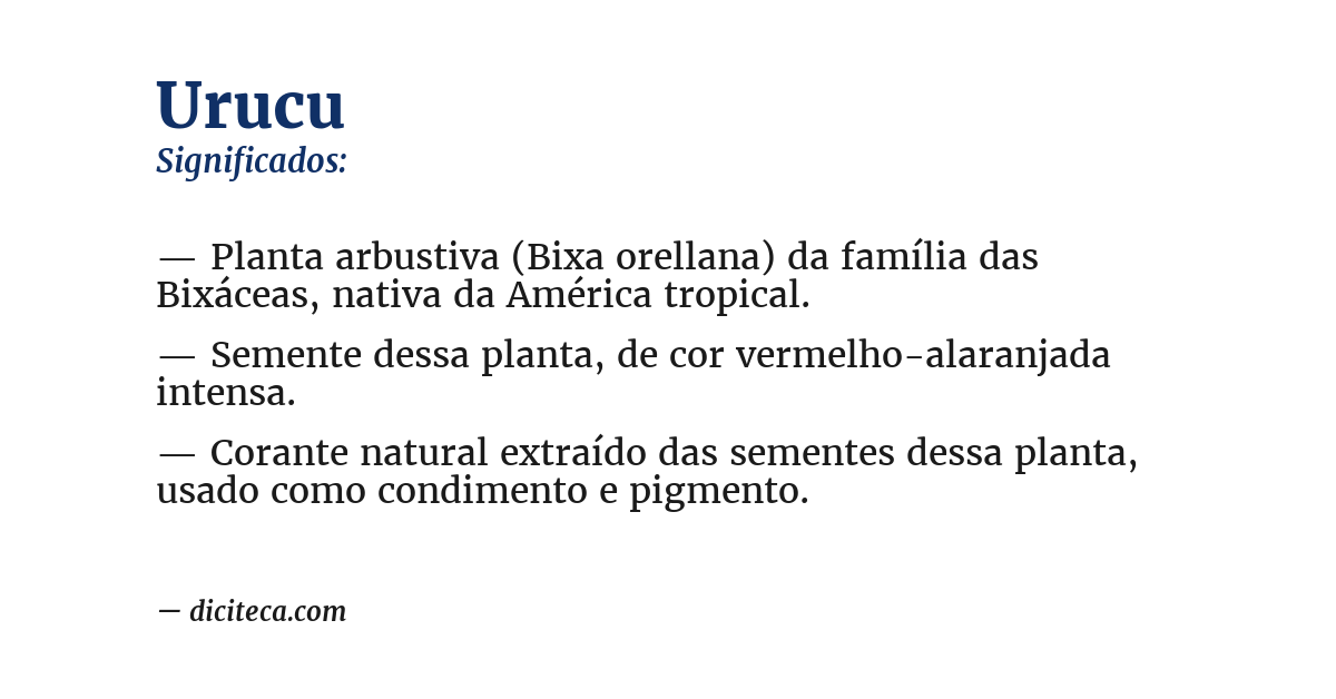 Significado de urucu