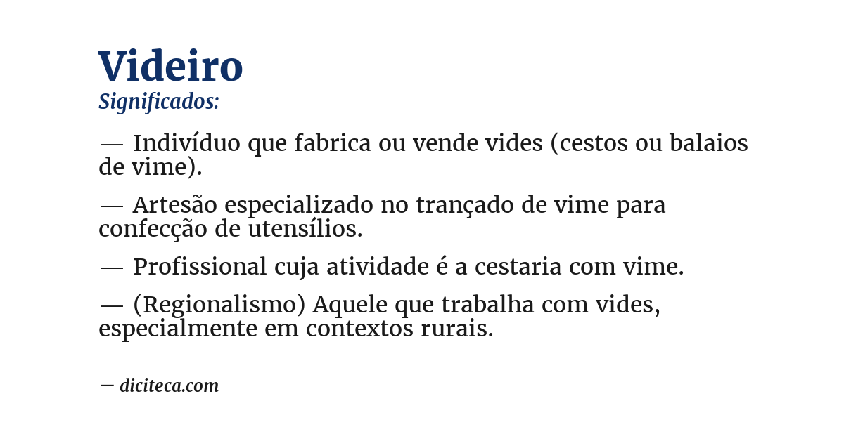 Significado de videiro