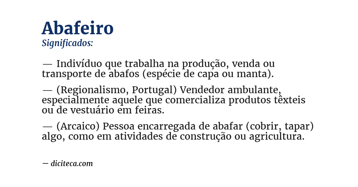 Significado de abafeiro
