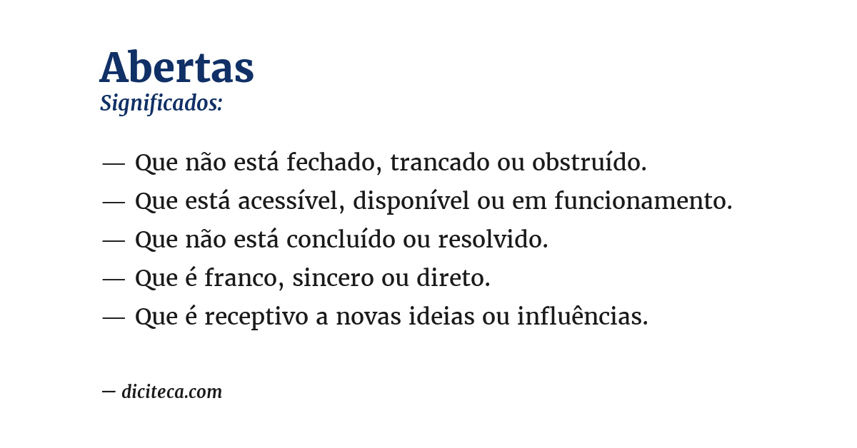 Significado de abertas