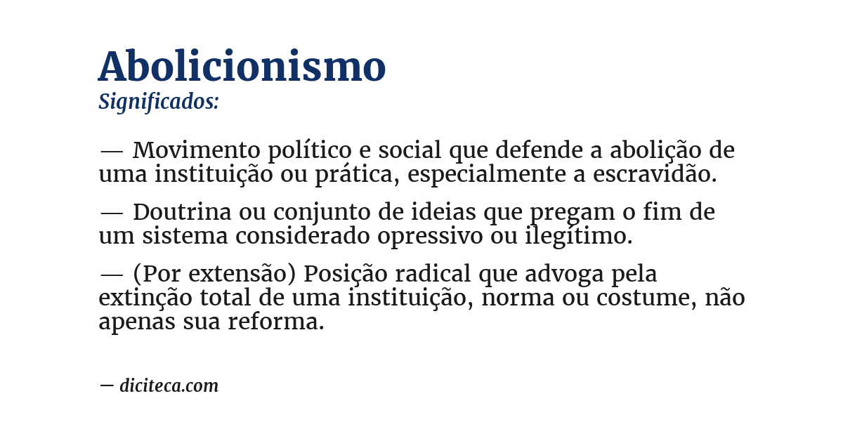 Significado de abolicionismo
