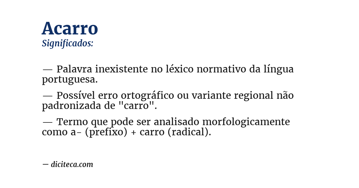 Significado de acarro