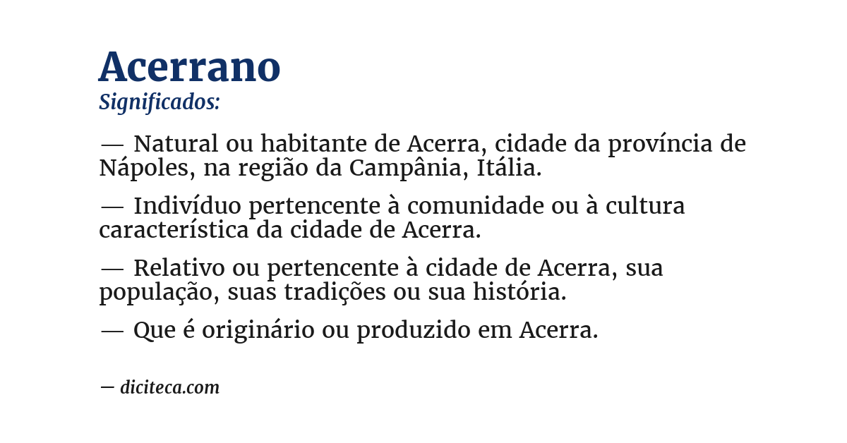 Significado de acerrano