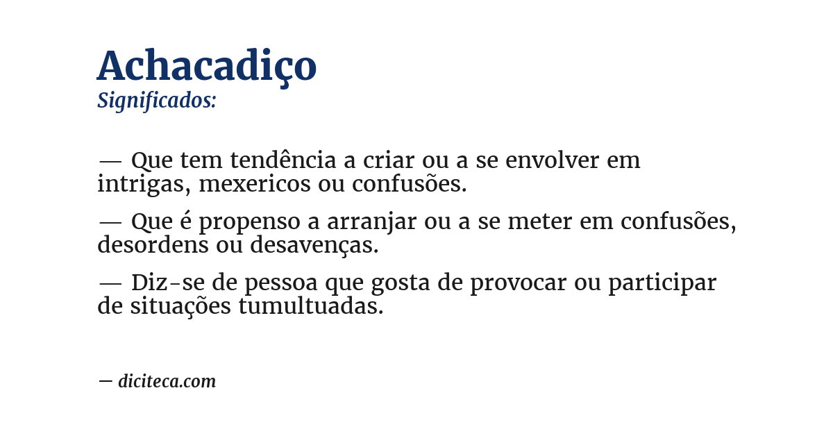 Significado de achacadiço