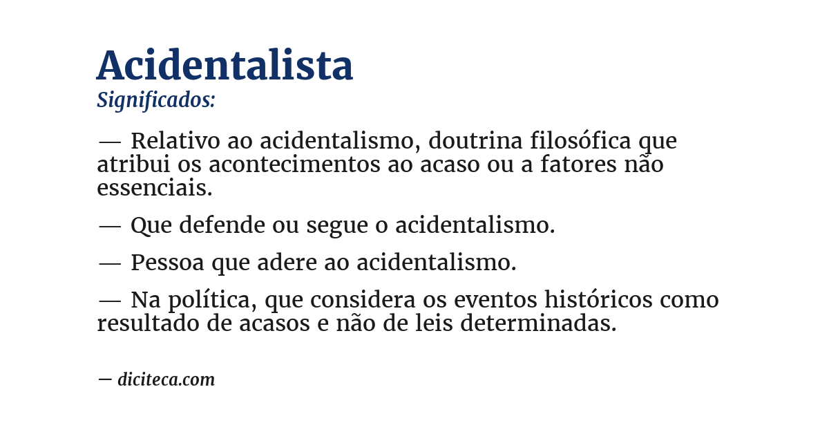 Significado de acidentalista
