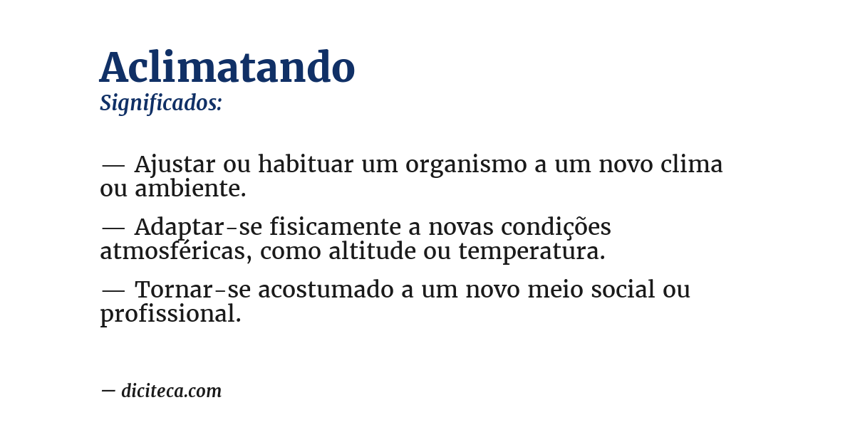 Significado de aclimatando