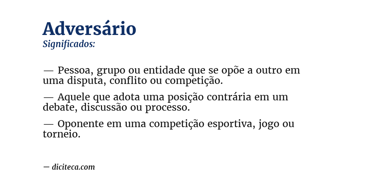Significado de adversário