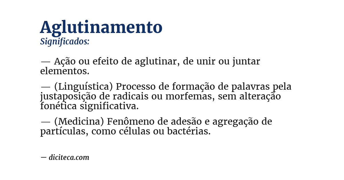 Significado de aglutinamento