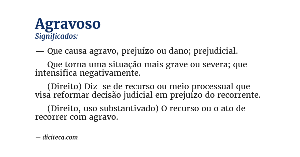 Significado de agravoso