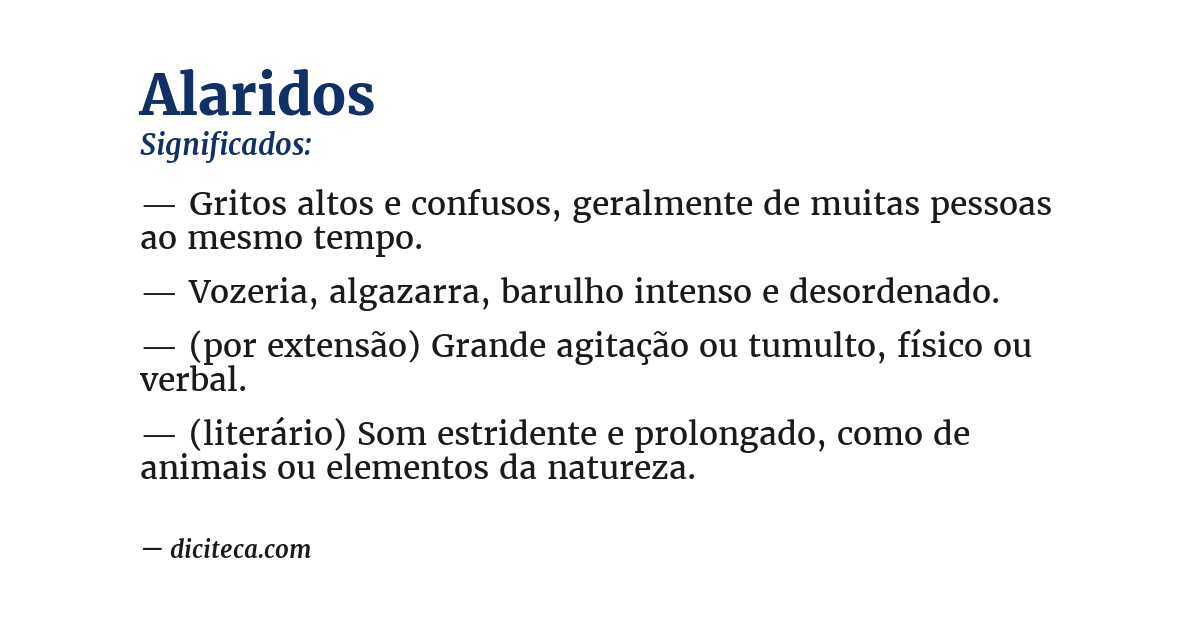 Significado de alaridos
