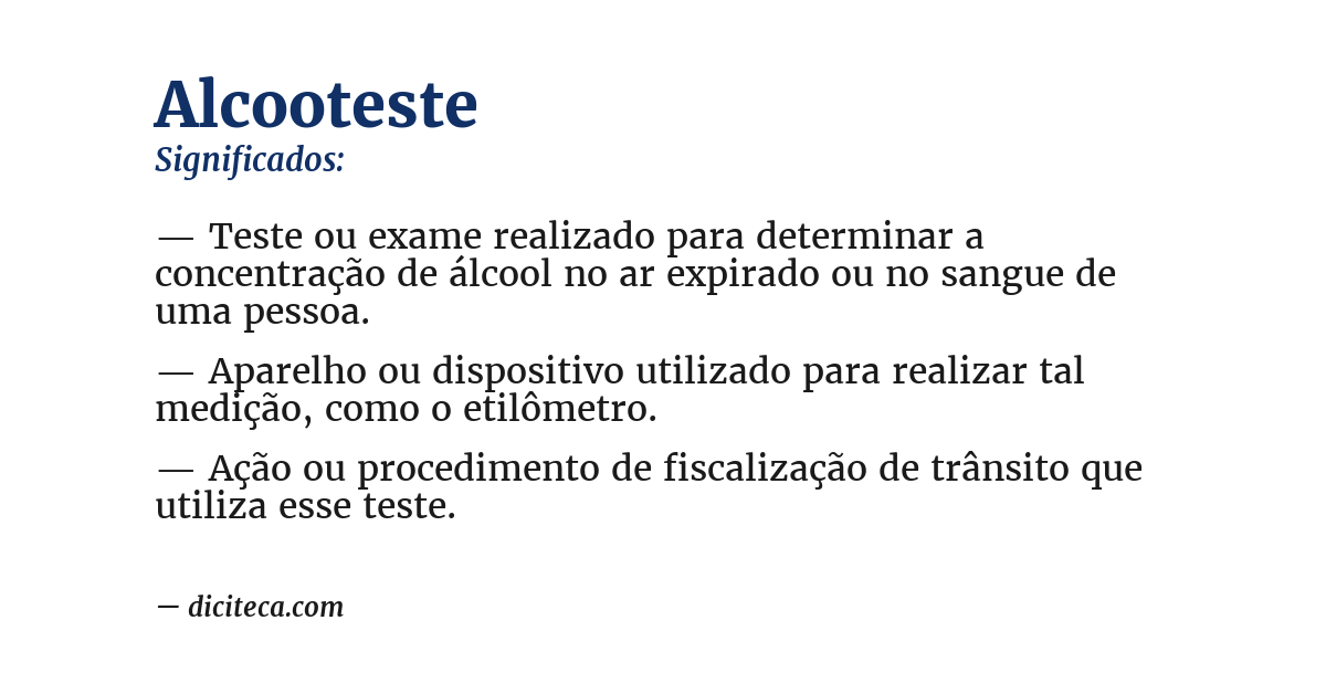 Significado de alcooteste