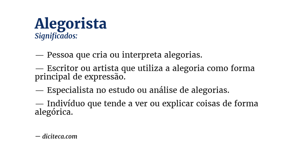 Significado de alegorista