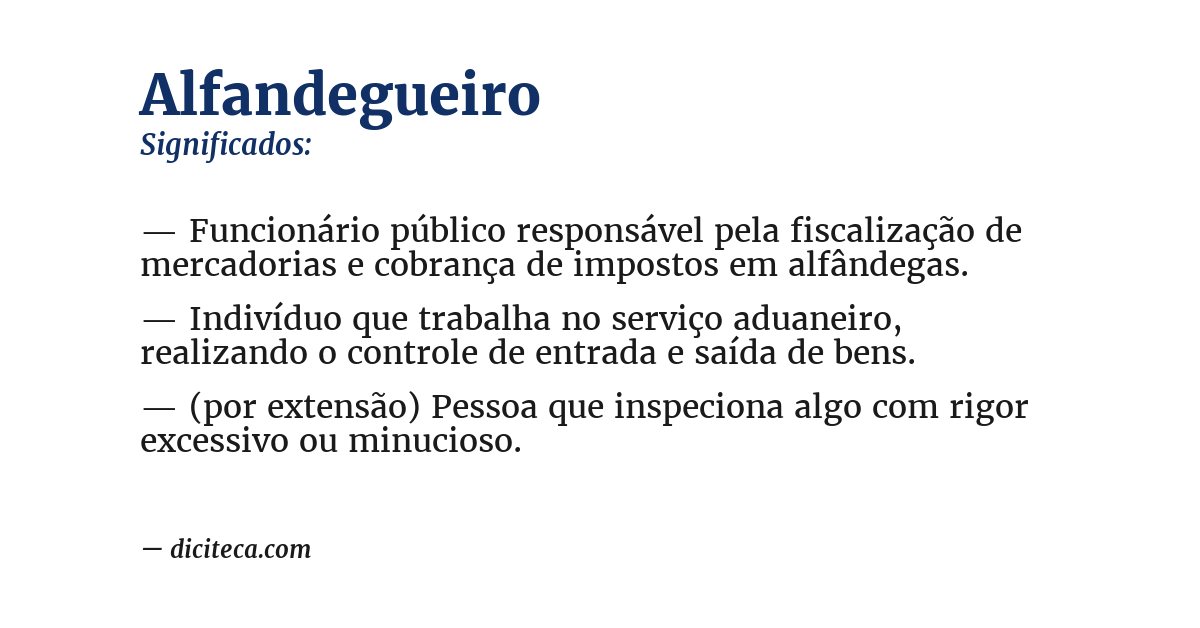 Significado de alfandegueiro