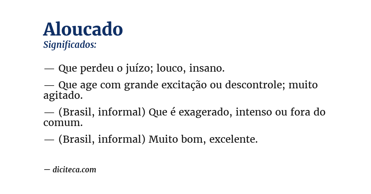 Significado de aloucado
