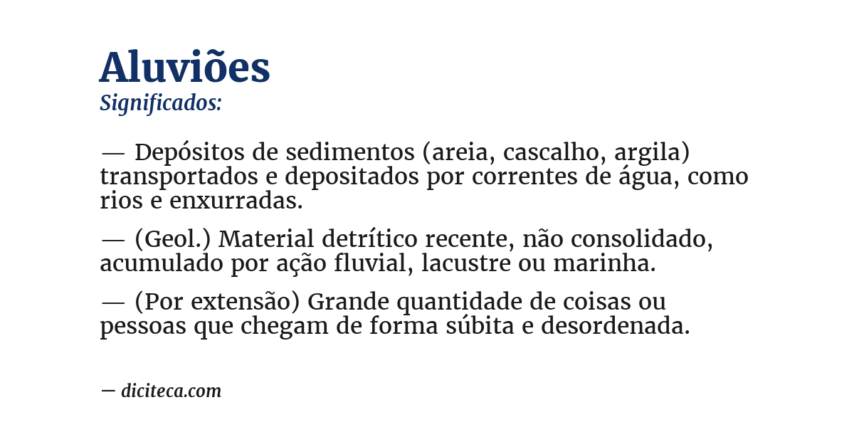 Significado de aluviões