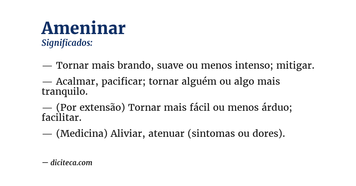Significado de ameninar