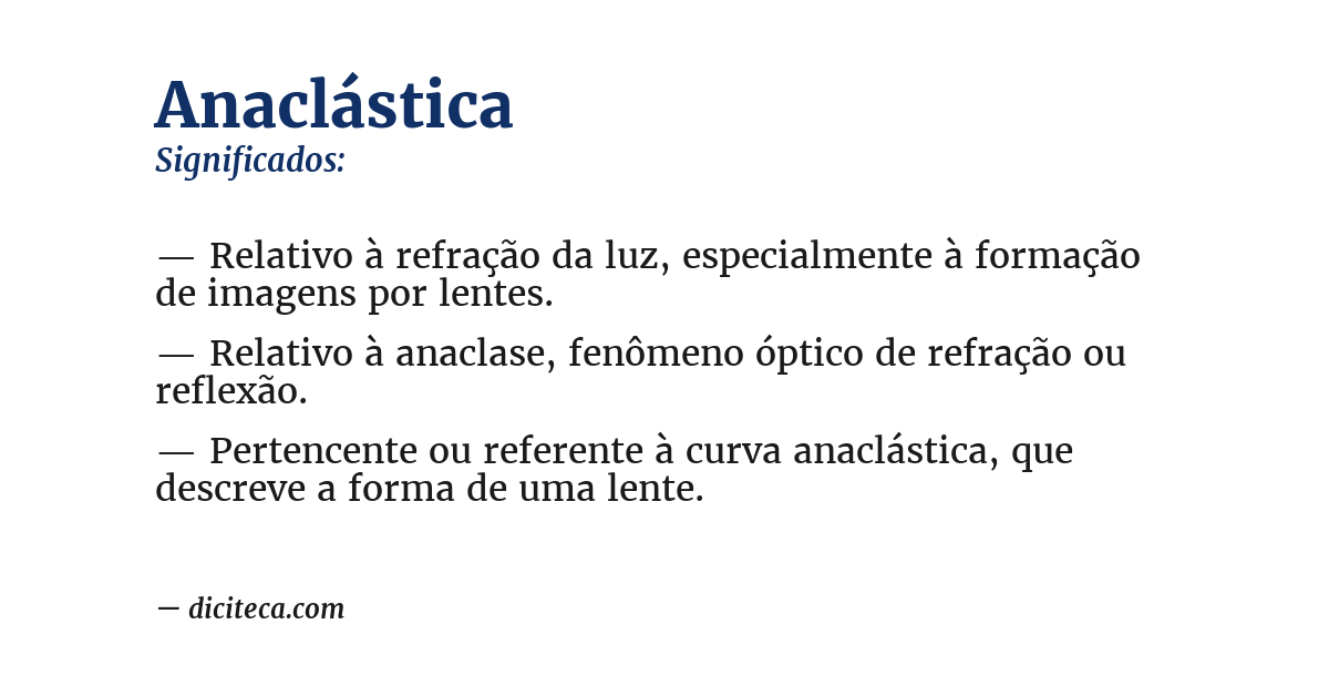 Significado de anaclástica