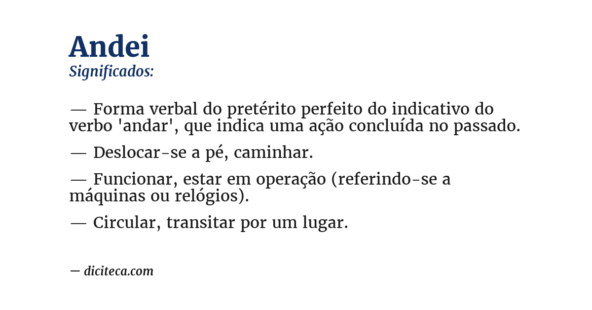 Significado de andei