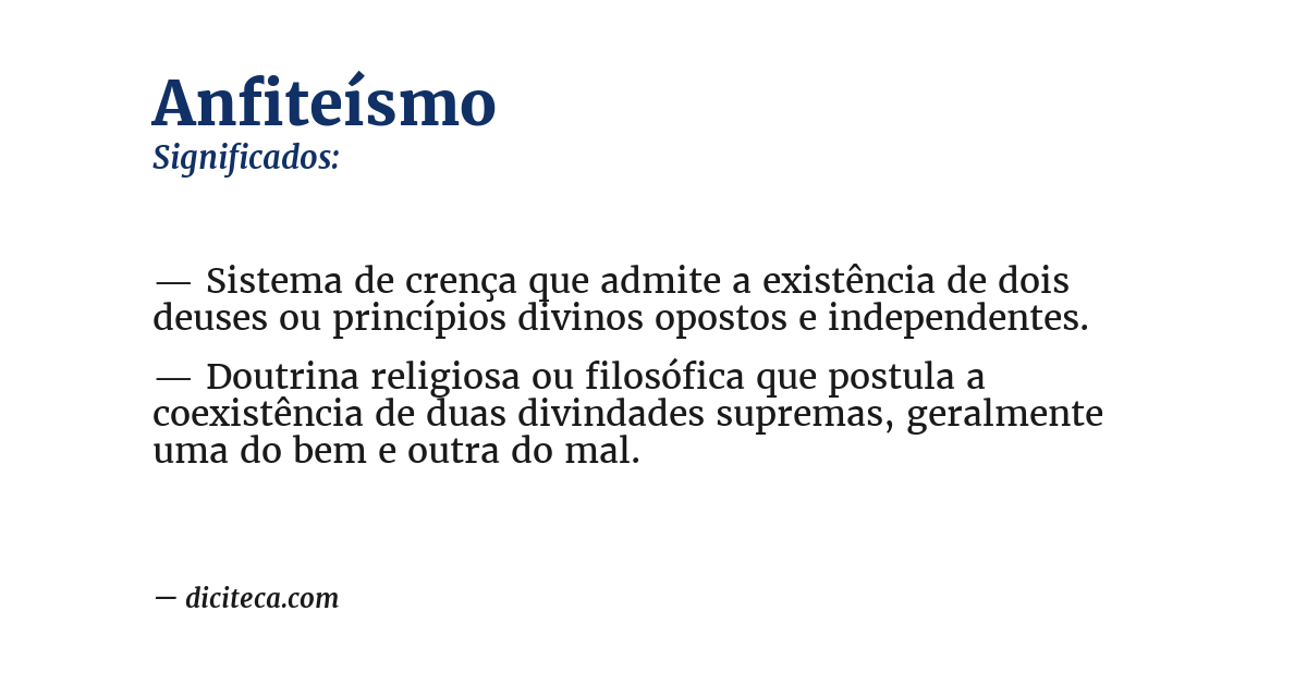 Significado de anfiteísmo