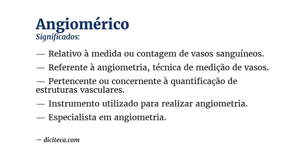 Significado de angiomérico