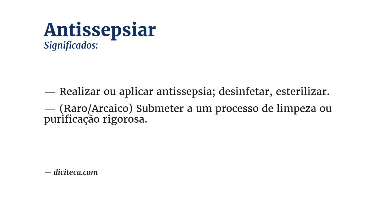 Significado de antissepsiar
