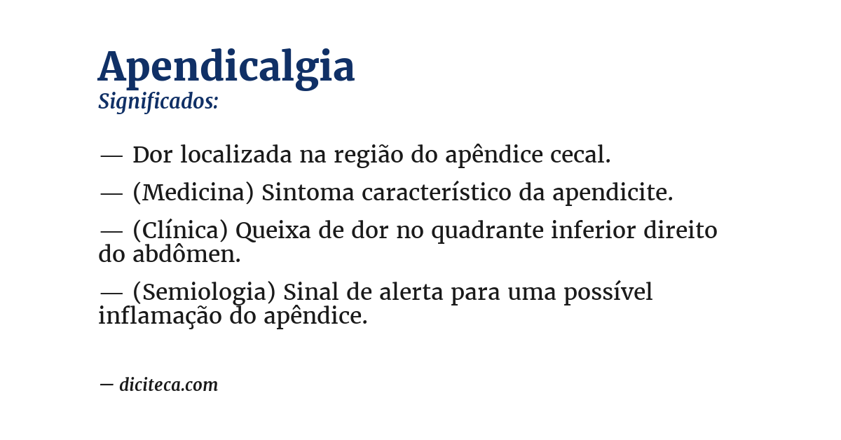 Significado de apendicalgia
